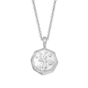 Lucy Williams Octagon Coin Necklace in Sterling Silver